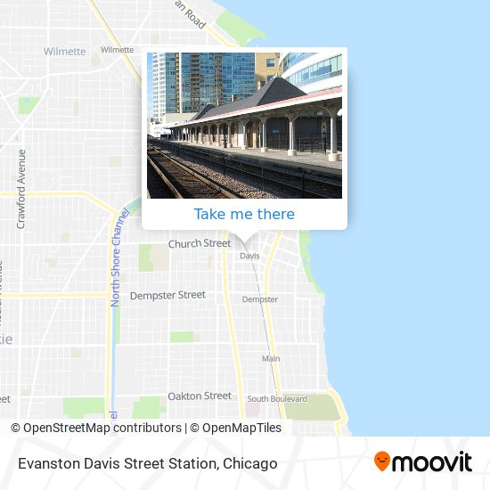 Evanston Davis Street Station map