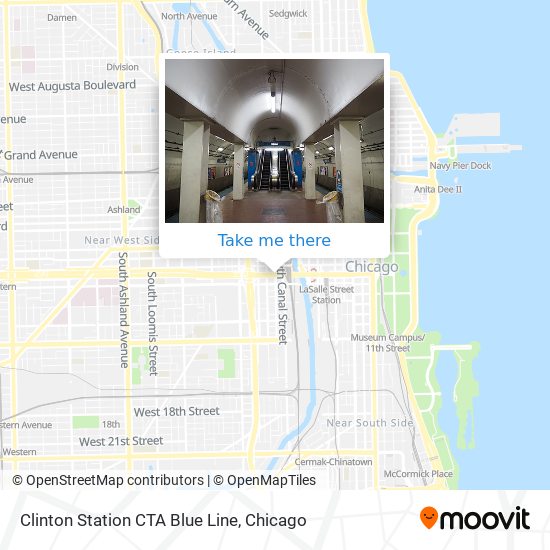 Clinton Station CTA Blue Line map