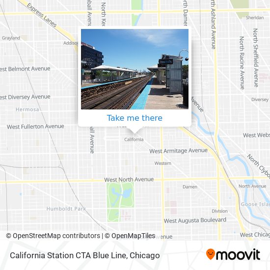 California Station CTA Blue Line map