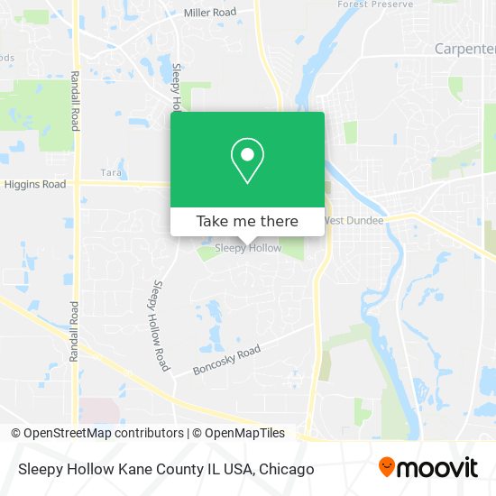 Mapa de Sleepy Hollow Kane County IL USA