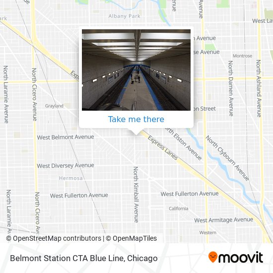 Mapa de Belmont Station CTA Blue Line