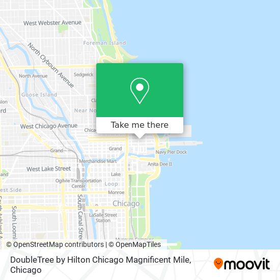 DoubleTree by Hilton Chicago Magnificent Mile map