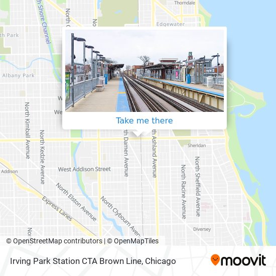 Irving Park Station CTA Brown Line map