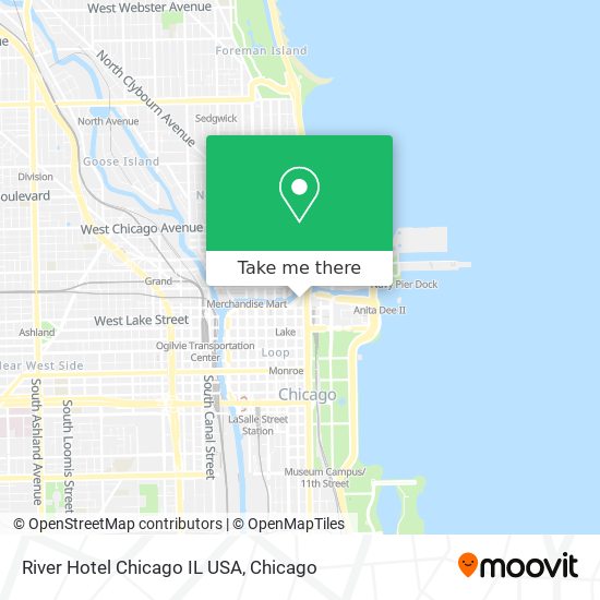 River Hotel Chicago IL USA map