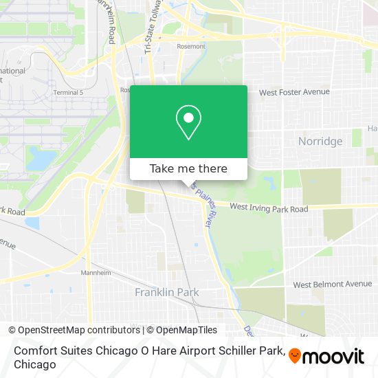 Mapa de Comfort Suites Chicago O Hare Airport Schiller Park