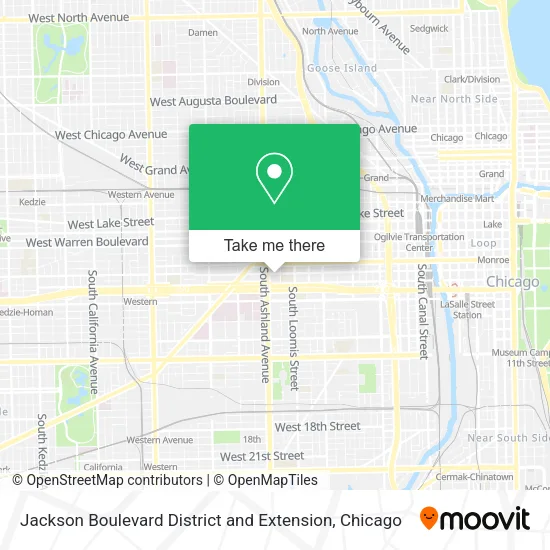 Jackson Boulevard District and Extension map
