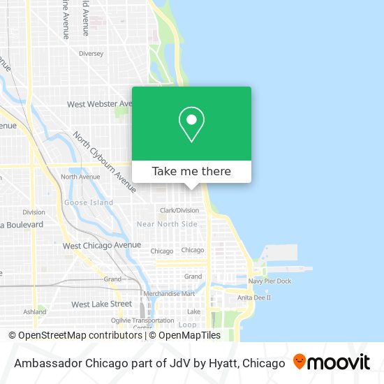 Ambassador Chicago part of JdV by Hyatt map