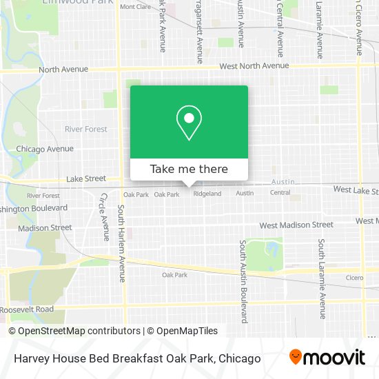 Harvey House Bed Breakfast Oak Park map