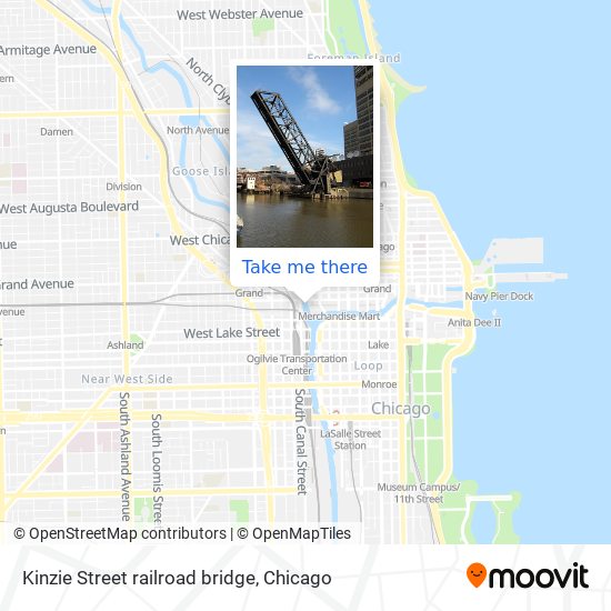 Kinzie Street railroad bridge map