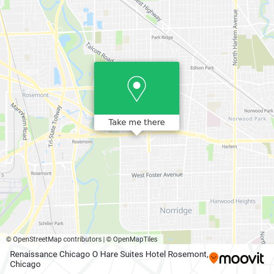 Mapa de Renaissance Chicago O Hare Suites Hotel Rosemont