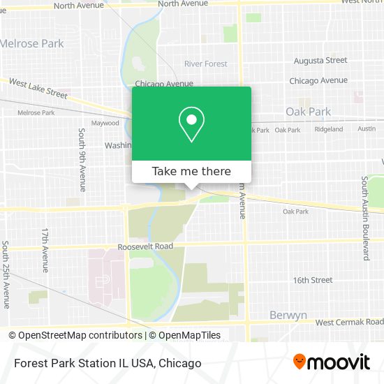 Forest Park Station IL USA map