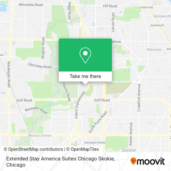 Extended Stay America Suites Chicago Skokie map