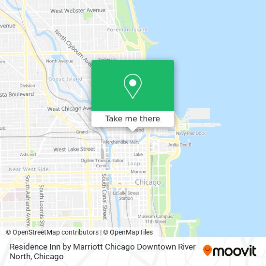 Mapa de Residence Inn by Marriott Chicago Downtown River North