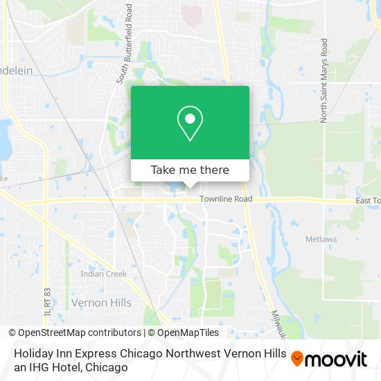 Mapa de Holiday Inn Express Chicago Northwest Vernon Hills an IHG Hotel