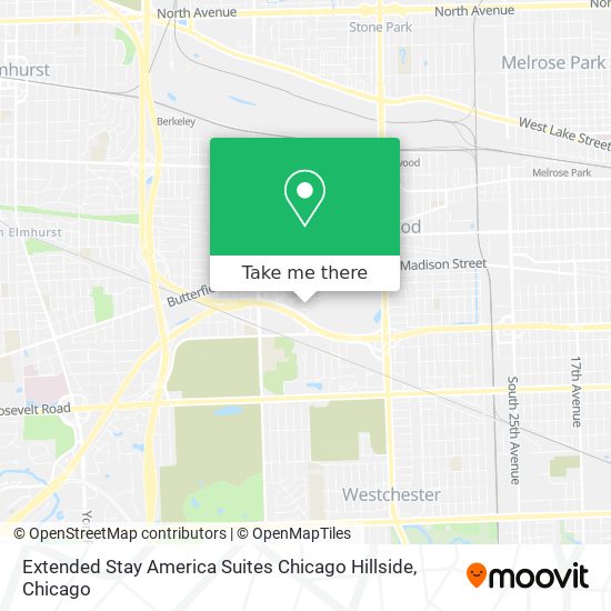 Extended Stay America Suites Chicago Hillside map