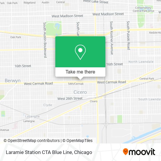 Laramie Station CTA Blue Line map