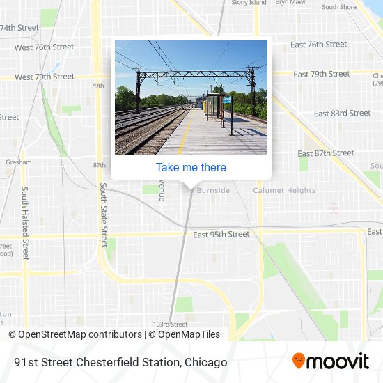 Mapa de 91st Street Chesterfield Station