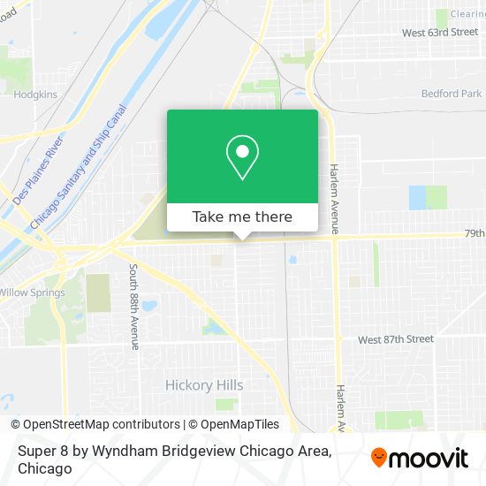 Super 8 by Wyndham Bridgeview Chicago Area map