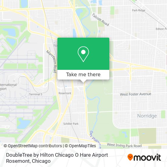 Mapa de DoubleTree by Hilton Chicago O Hare Airport Rosemont