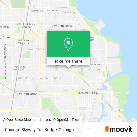 Chicago Skyway Toll Bridge map