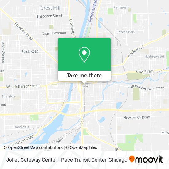 Mapa de Joliet Gateway Center - Pace Transit Center