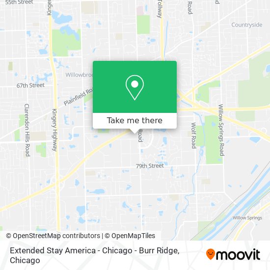 Mapa de Extended Stay America - Chicago - Burr Ridge