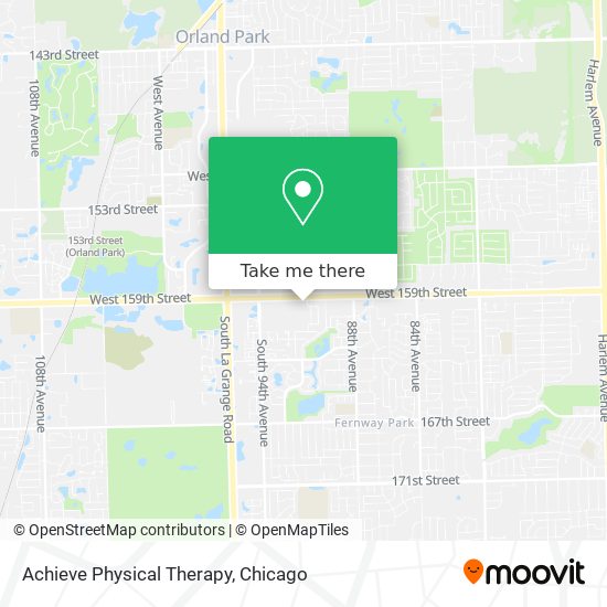 Achieve Physical Therapy map