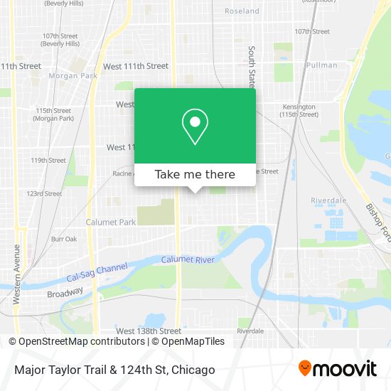Major Taylor Trail & 124th St map