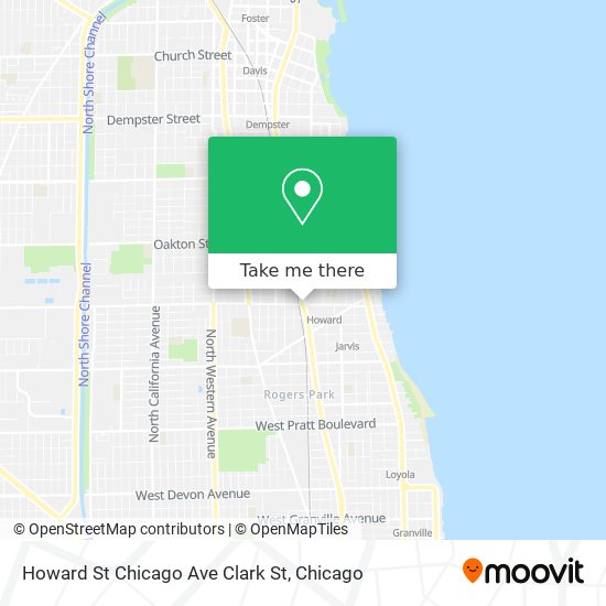 Howard St Chicago Ave Clark St map
