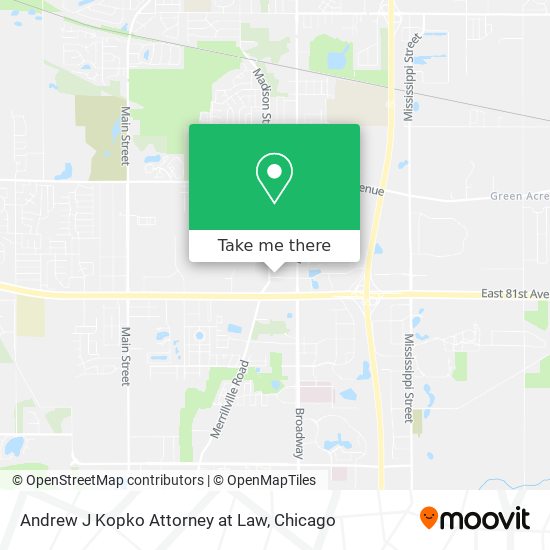 Mapa de Andrew J Kopko Attorney at Law