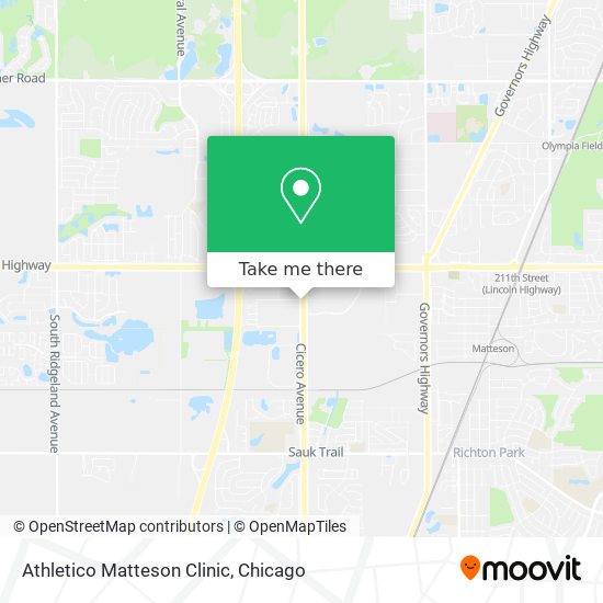 Mapa de Athletico Matteson Clinic