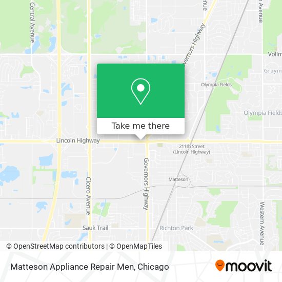 Mapa de Matteson Appliance Repair Men