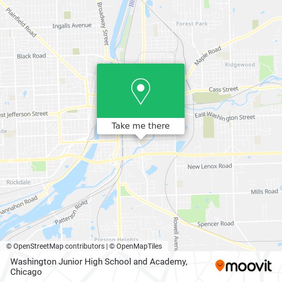 Washington Junior High School and Academy map