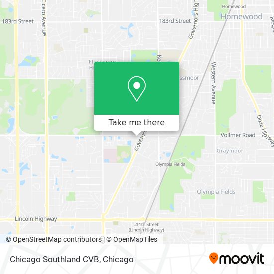 Mapa de Chicago Southland CVB