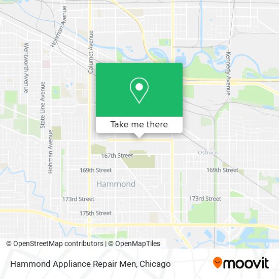 Hammond Appliance Repair Men map