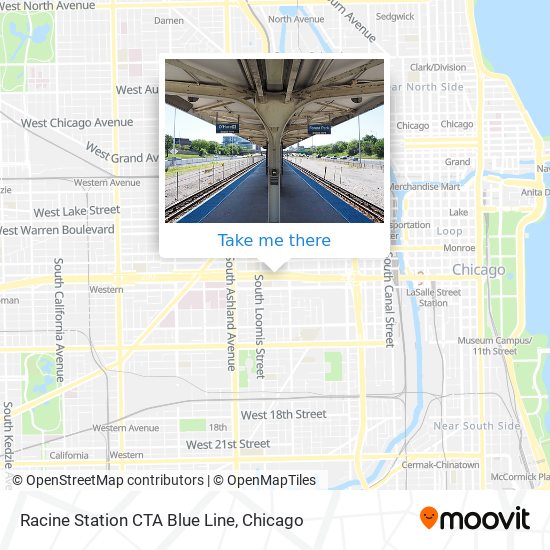 Racine Station CTA Blue Line map