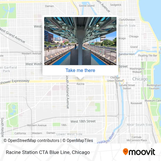 Racine Station CTA Blue Line map