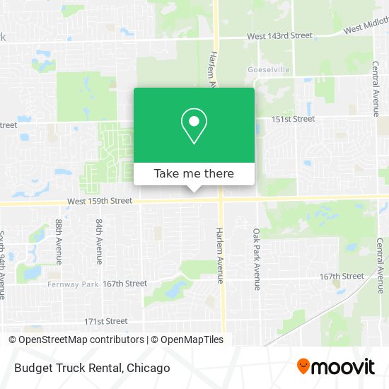 Budget Truck Rental map