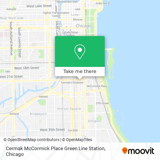 Mapa de Cermak McCormick Place Green Line Station