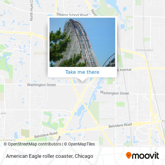 American Eagle roller coaster map