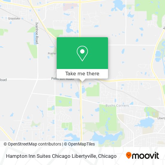 Hampton Inn Suites Chicago Libertyville map