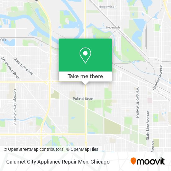 Calumet City Appliance Repair Men map