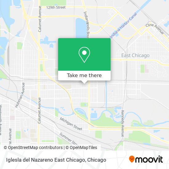 Iglesla del Nazareno East Chicago map