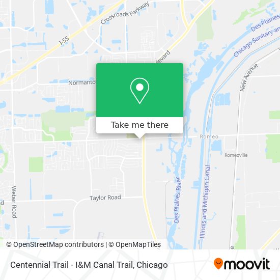 Centennial Trail - I&M Canal Trail map