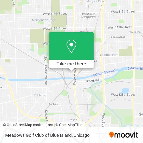 Meadows Golf Club of Blue Island map