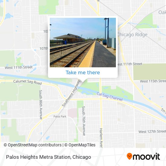 Palos Heights Metra Station map