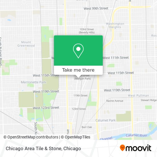 Chicago Area Tile & Stone map