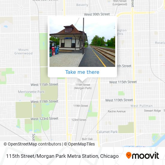 Mapa de 115th Street / Morgan Park Metra Station