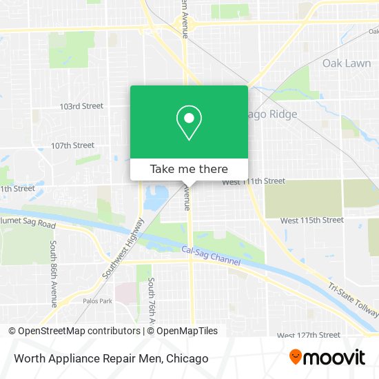 Mapa de Worth Appliance Repair Men