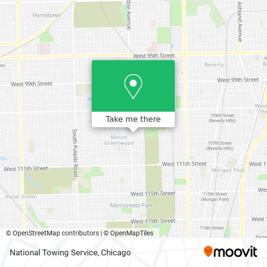 National Towing Service map